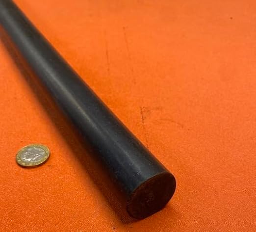 Black Neoprene Rubber Round Rod 75A 1.25' (1-1/4') Diameter x 36' Length 1 pc - Poueer