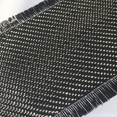 (1 ft -25 ft Rolls) KARBXON - 12 in - Carbon Fiber Aramid Fabric - RED - 3K - 240g/meter - Twill Weave - Advanced Cloth Fabric - Rolled 12” Wide Hemmed Fabric for Repair, Drones, RC & DIY Projects - Poueer