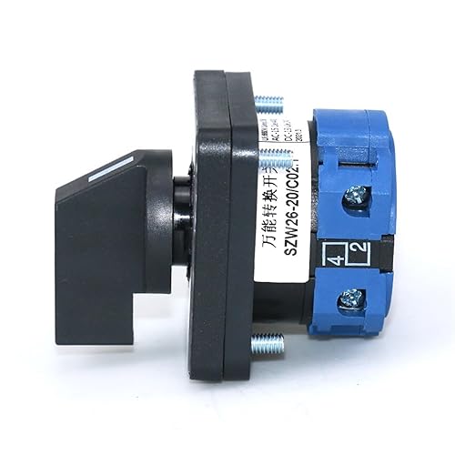 SZW26/LW26-20 20A 660V Off-ON One Pole Two Position 64X64 48X48 mm Panel Electric Rotary Universal Changeover Cam Switch(C02.1 Off ON 48X48mm) - Poueer