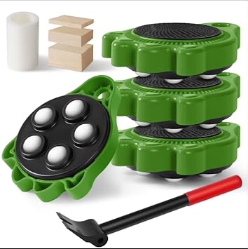 Furniture Movers with Wheels Dollies - Heavy Duty 360° Rotating Soft-Top & Auto-Lift Furniture Moving Wheels, Piano Appliances Dolly,700lb Capacity for Hardwood Floors - Poueer