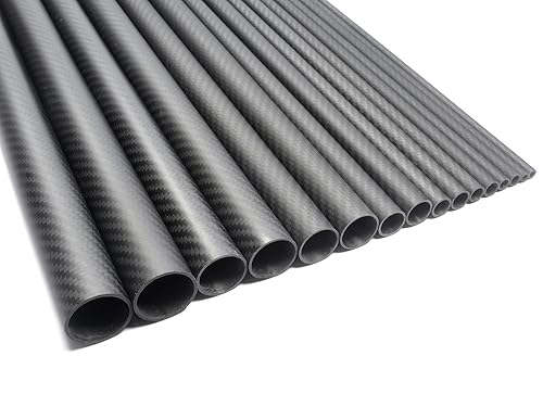 2pcs Carbon Fiber Tube 8x6x500MM 3K Roll Wrapped Twill Matte Finish - Poueer
