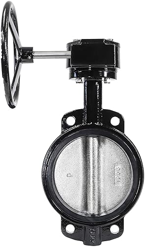 RKG8 Cast Iron Butterfly Valve, Gear/Wheel, EPDM, Black, 8' - Poueer