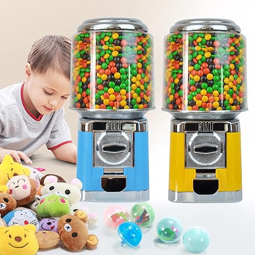 Blue/Yellow Supply Automatic Candy Machine, Toy Vending Machine, Household and Commercial Egg Machine. Empty Machine Without Candy for Shopping Malls, Game Halls, Movie Theaters (Yellow) - Poueer
