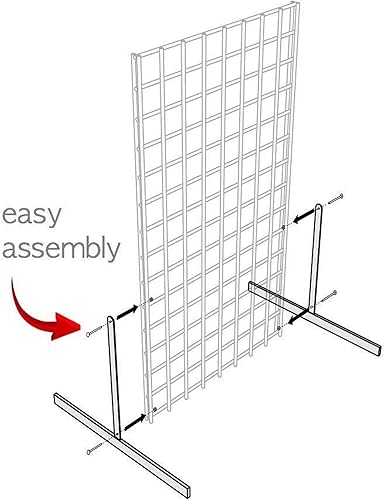 Only Garment Racks Black Gridwall T Base Rectangular Tube With Levelers (Economically Sold in a Set of 3 Pairs) Black Finish - Poueer