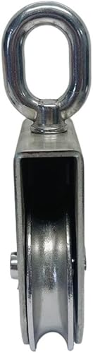 Marine 4' Sheave Square Block 5/8' Rope Wire Pulley 2000Lb WLL Stainless Steel - Poueer