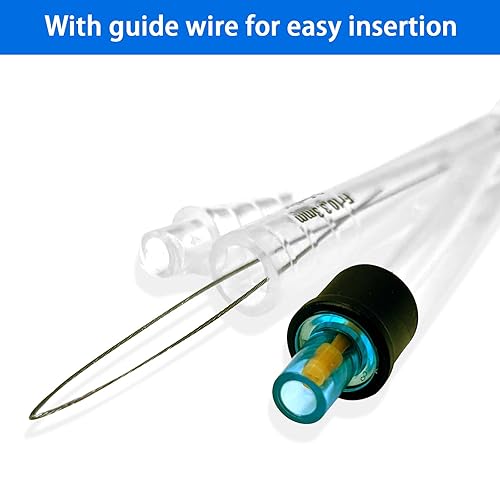 Dog Urinary Catheter – Dual-Lumen Catheter with Metal Guide Wire, Premium Silicone Urinary Catheter for All Dog Breeds (6Fr, Ø 2.0mm, L 32cm)-5PCS - Poueer