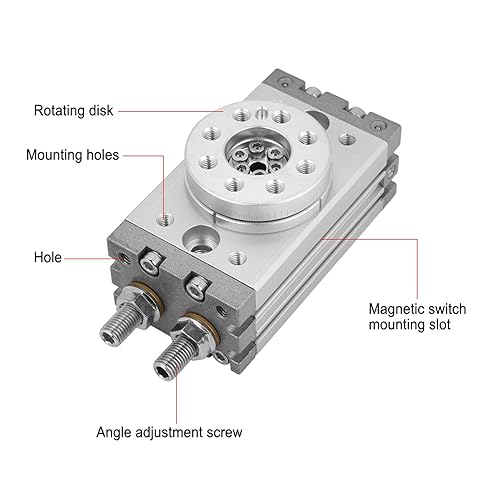 15mm Aluminum Alloy Pneumatic Cylinder, MSQB-10A Pneumatic Actuator, 180-Degree Rotary Air Cylinder, 0~60°C - Poueer