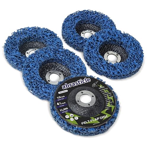 10 Pcs 4-1/2 Inch Poly Strip Wheel Disc Rust Remover Wheel, 7/8' Angel Grinders Clean Tool, Strip Discs for Angle Grinder Remove Rust Paint Clean Welds Paint Grinding Wheel Blue - Poueer