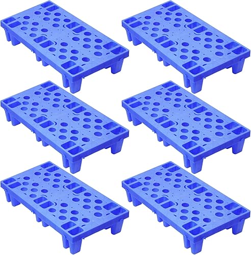 6pcs Plastic Pallets,Lightweight Moisture-Proof Floor Pallet,L 19.6' x W 11.8'x H 3.9',Applicable to Supermarket Restaurant Kitchens Shops Warehouse Basement Storage,Large Goods Can Be Placed. - Poueer