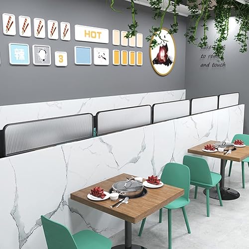 Commercial Privacy Divider Desk Divider for Office, Restaurant, Hotel - Translucent Privacy Screen Panel 1pack - Stainless Steel Partition - Poueer