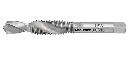 Accusize Industrial Tools 8-32NC H.S.S. Combined Tap and Drill, 2-1/8'' Oal, 3/4'' Thread Length, 3/8'' Drill Length, TD-8-32x5 - Poueer
