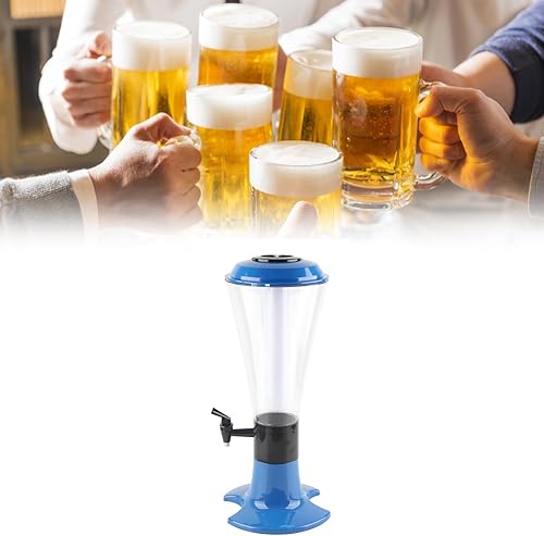 Beerenser with Tap 3L enser Multipurpose Glow in The Dark Tabletop Wine Tap for Home Bar KTV (Blue)(Painted Silver) - Poueer