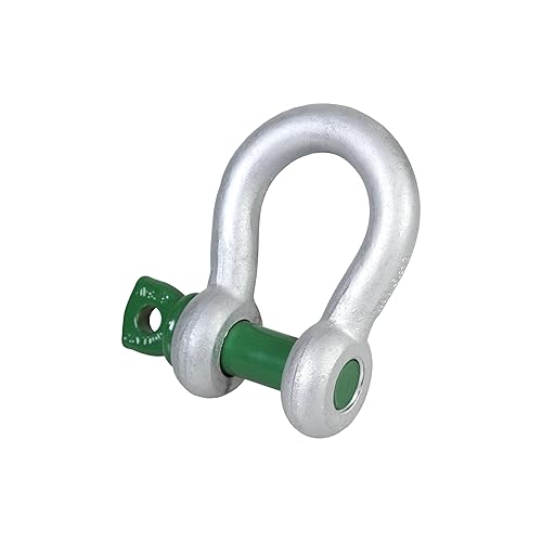 1' 8-1/2mt G-4161 Galvanized Screw PIN Anchor Shackle #GPGHBB25 GREEN PIN - Poueer