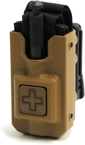 SOFTT Wide Tourniquet w/Rigid Case w/TEK Attachment Fits 2.5' Duty Belt (Black Tourniquet Black case) - Poueer