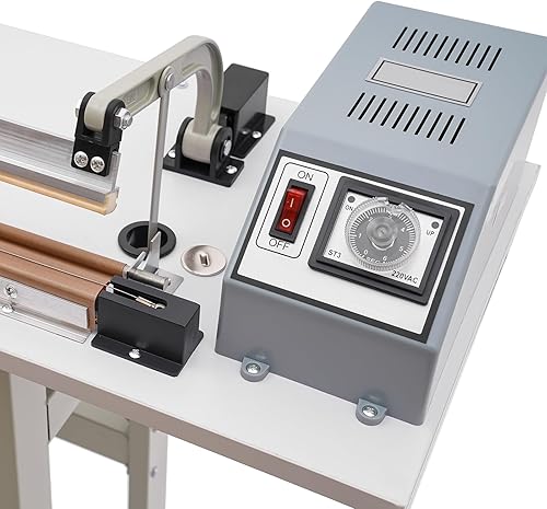 Foot Pedal Heat Sealing Machine 22.83' Plastic Bag Sealing Machine 850W 6 Time Gears Foot Pedal Impulse Sealer 0.6mm Width Foot-pedal Sealer for Industrial, Commercial Use - Poueer