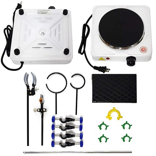 2000ml Essential Oil Distillation Apparatus Lab Glassware Kits Steam Water Distiller Purifier Kits w/Hot Stove Separating Funnel Graham Condenser S35 and 24/40 Joint - Poueer