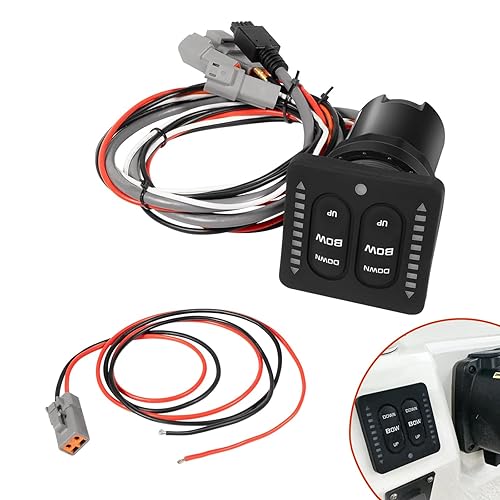 LED Indicator Integrated Tactile Trim Tab Switch Kit Compatible with Lenco Marine Single Actuator Systems - Poueer