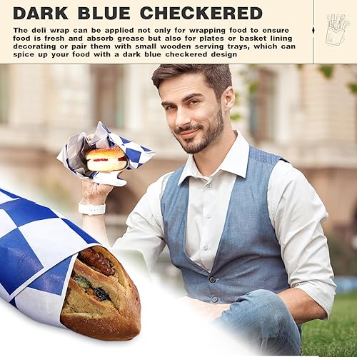Colarr 1000 Pcs Waxed Paper Sheets Bulk 15 x 15 Inch Large Sandwich Wrapping Papers Checkered Deli Food Basket Liners for Burgers Bread Restaurant Barbecue Picnic(Red) - Poueer
