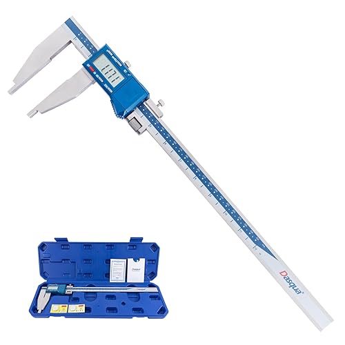 Dasqua 6 Inch/150mm Digital Caliper Electronic Industrial, Stainless Steel, with Large LCD Screen and Storage Case Auto Off Featured Measuring Tool, Resolution 0.0005'/0.01mm, Accuracy 0.001”/0.02mm - Poueer