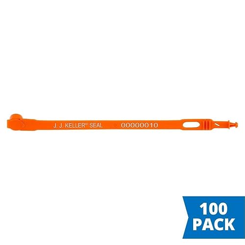 100 Pcs Plastic Truck Seals, Tamper Evident, Numbered Sequentially, Red, J. J. Keller & Associates, Inc. - Poueer