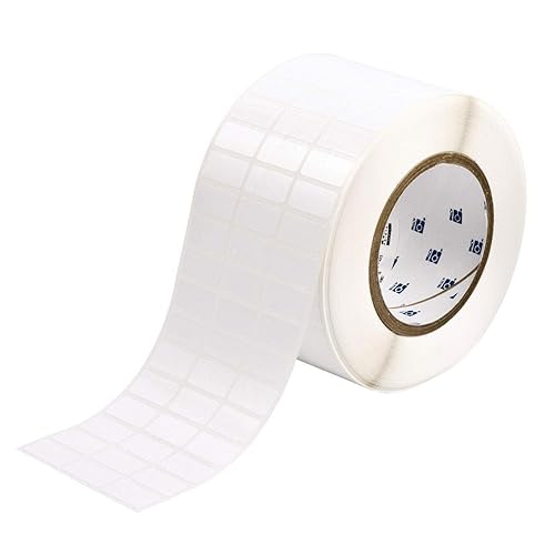 Brady THT-5-423-10 1' Width x 0.5' Height, B-423 Permanent Polyester, Gloss Finish White Thermal Transfer Printable Label (10000 per Roll) - Poueer