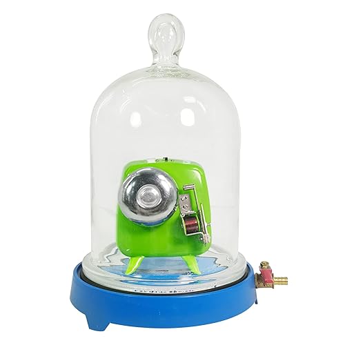 JIAWANSHUN Glass Vacuum Bell Jar with Base Vaccum Demonstration Kit Sound Physics Demonstration Vacuum Hood Disc Bell in Vacuum Laboratory Jar - Poueer