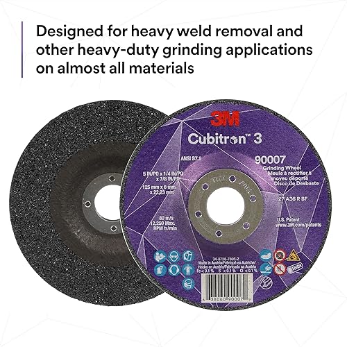 3M Silver Cut-Off Wheel, 87458, T1, 3 in x .035 in x 3/8 in, Pack of 25, Precision Shaped Grain, Pipe Cutting, Stainless and Mild Steel, Metal Fabrication, Metalworking - Poueer