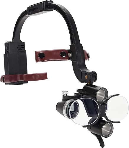 Headlamp Binocular Loupes Magnifier Glasses with Adjustable Head Size, Switch Between 1.5X and 2.5X/3.5X, Rechargable Dual Batteries, Providing Crystal-Clear Vision for Detailed Observations - Poueer
