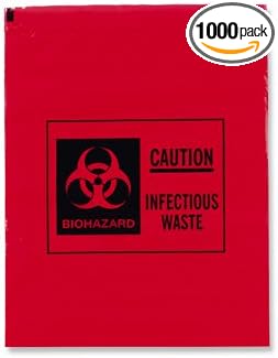 10' x 12' Infectious Waste/Biohazard Transport Poly Bag - Red (2 mil) - Poueer