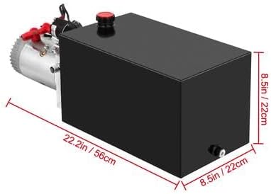 Happybuy Hydraulic Pump 15 Quart, Electric Single Acting for Dump Trailer, High-Pressure Pump - Poueer