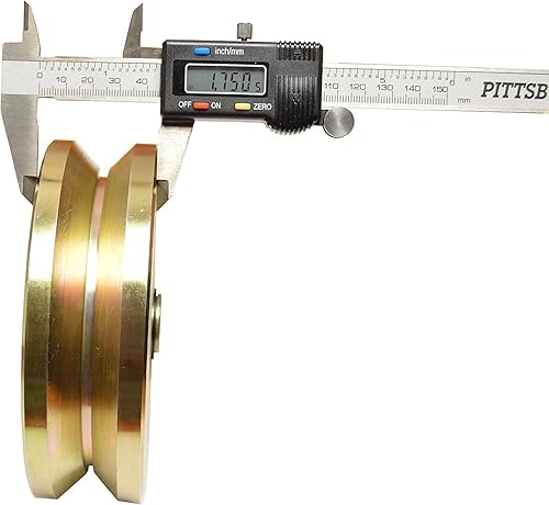 JM Steel 6' V Groove Wheel with Double Bearing Sliding Gate 5000 Pound Roller Slide, Screw, Bolt, Nut, Flat Washer and Tension Washer. 2 Units, 1 Pair. - Poueer