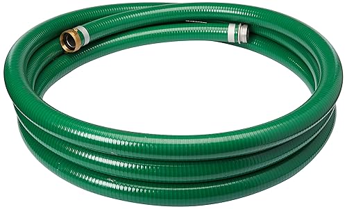 Apache 1-1/2' x 20' PVC Style G (Green) Suction Hose with Aluminum Pin Lug Fittings (98128010) - Poueer