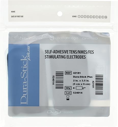 Chattanooga Dura-Stick Plus Self Adhesive Electrodes, 2' x 3.5' Rectangle (40 Count) - Poueer