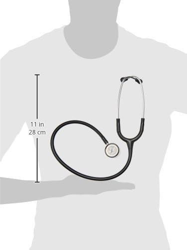 3M Littmann Stethoscope, Classic II Pediatric, Black Tube, Stainless Steel Chestpiece, 28 inch, 2113 - Poueer