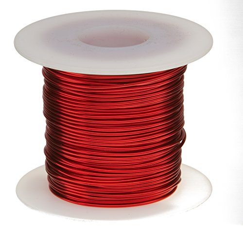 Magnet Wire, Heavy Build Enameled Copper Wire, 20 AWG, 2.5 Lbs, 785' Length, 0.0346' Diameter,Red - Poueer