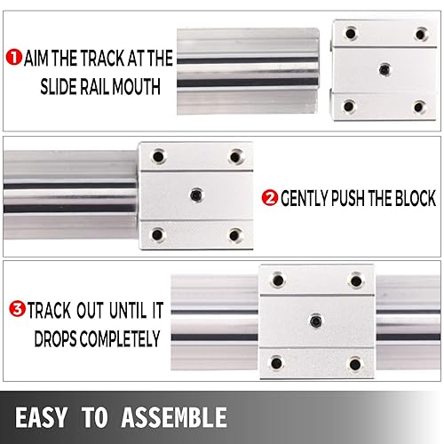 Happybuy Linear Rail, Ballscrew x 3, RM1605-350mm 650mm 1050mm x 2 Linear Rail Support, 12 CNC Kit Linear Shaft Optical Axis - Poueer