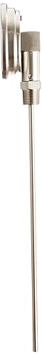 PIC Gauge B3S12-RR 3” Dial Size, 50/550°F and 10/288°C, 12' Stem Length, Straight, Lower Mount Connection, Stainless Steel Case, 316 Stainless Steel Stem Bimetal Thermometer - Poueer