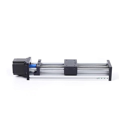 300mm Long Stroke Linear Stage Actuator with Linear Guide + Ball Screw Electric Linear Stage, Ball Screw Linear Guide Motion Slider with NEMA23 Stepper Motor for DIY CNC Router Milling Machine - Poueer