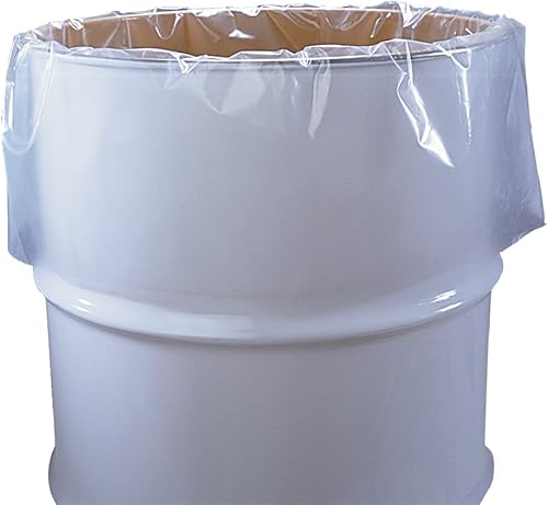 55 Gallon Clear Plastic Drum Liners, Food Grade, 38' x 63', 3-Mil, Roll of 50 - Poueer