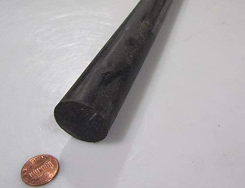 Black Neoprene Rubber Round Rod 75A 1.25' (1-1/4') Diameter x 36' Length 1 pc - Poueer