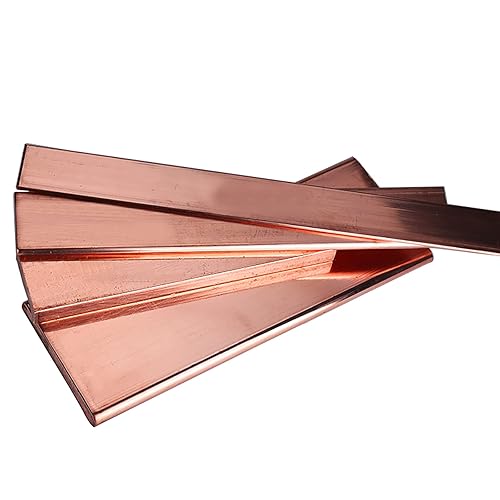 Copper Bus Bar 5mm x 10mm x 5.91 inch / 150mm, 1Pcs C110 Pure Cu Copper Flat Buss Bar Stock - Poueer