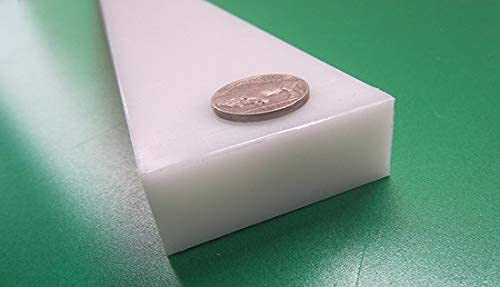 White HDPE (High Density Polyethylene) Rectangular Bar .750' (3/4') x 2.00' (2') x 48' 1 pc - Poueer