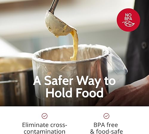 PanSaver Hotel Clear Round Pan Liners for Easy Clean Up - Disposable Buffet Pan Liners, Ovenable up to 400F (9 & 11 Quart Round Pan Liner - 18 x 20 IN) - Poueer