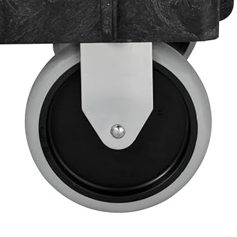 Rubbermaid Commercial Products 2-Shelf Service/Utility Cart with Wheels, 300-Pound Capacity, Black, Lipped Shelves with Handle, Use in School/Restaurant/Warehouse/Manufacturing - Poueer