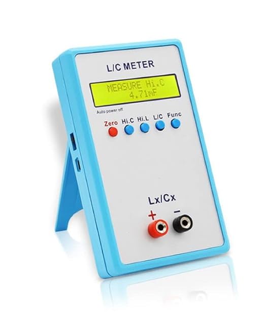 Inductor Capacitor Tester, High Precision Handheld LC Meter, Inductive Capacitance Meter Kit, 1pF-100mF, 1uH-100H (LC200A) - Poueer