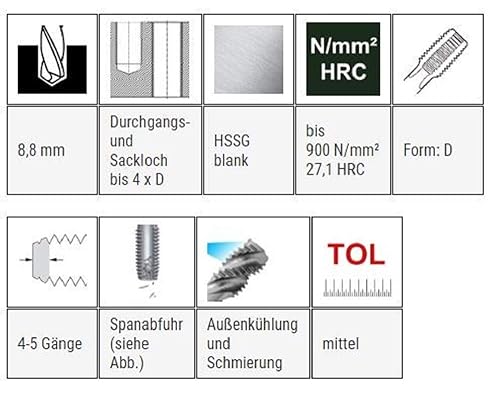BAER Tap G 1/8 x 28 HSSG - Cutting Tap Form D - G(BSP) 1/8 x 28 - Tap, Pipe Thread - Machine Tap - Pipe Tap - Poueer