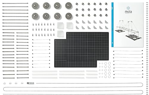 Mola Structural Kit 3 | Magnetic Modular Kit for Engineering and Architecture Education | 205 Pieces + Practical Guide - Poueer