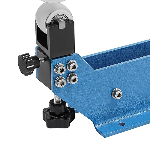 Professional Benchtop English Wheel with 5 Wheels, 12'' Throat Depth, Form Up to 16Ga/1.5mm Mild Steel, Copper, and Aluminum, 90° Rotatable Wheels - Poueer