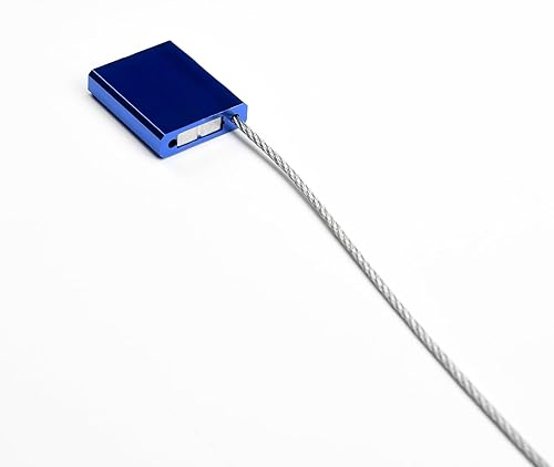 Security Cable Seals Numbered Anti-Tamper Steel Wire Cable Locks Self-Locking Trailer Shipping Seals (50pcs, Blue) - Poueer