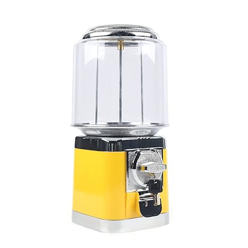 25-Cent Candy Vending Machine with Alloy Shell, PC Transparent Panel, 600 Coin Capacity, Flat Candy Dispenser for Malls, Game Halls, Shops,Blue/Yellow (Blue) - Poueer